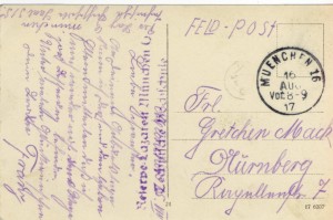 Feldpostkarte Erster Weltkrieg München