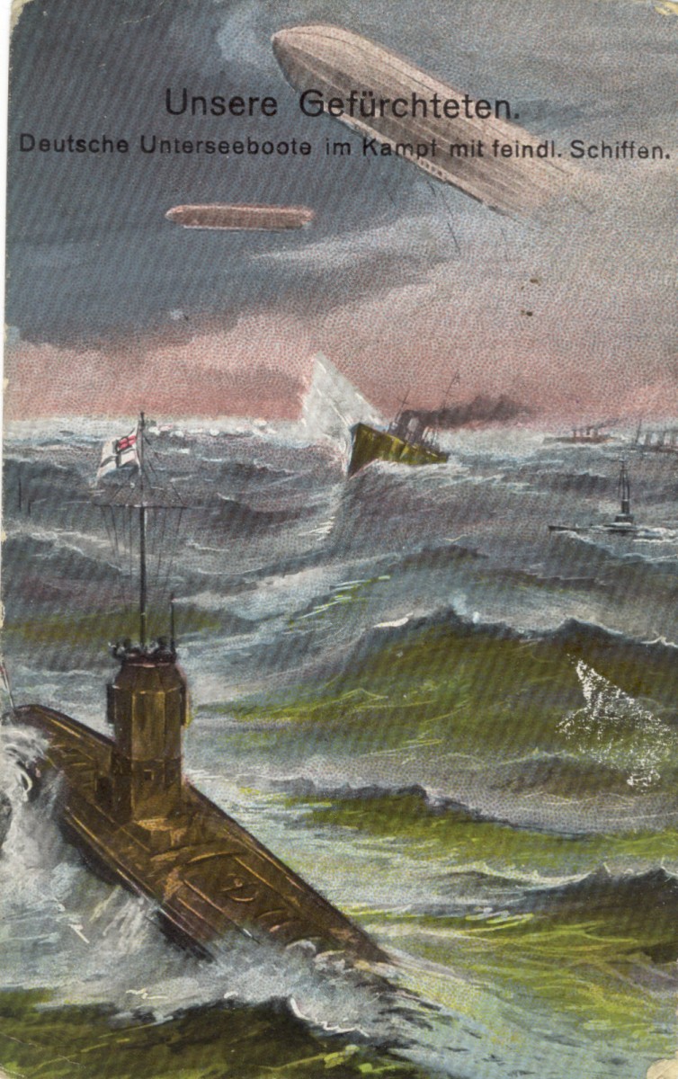 Feldpostkarte Erster Weltkrieg Unterseeboote