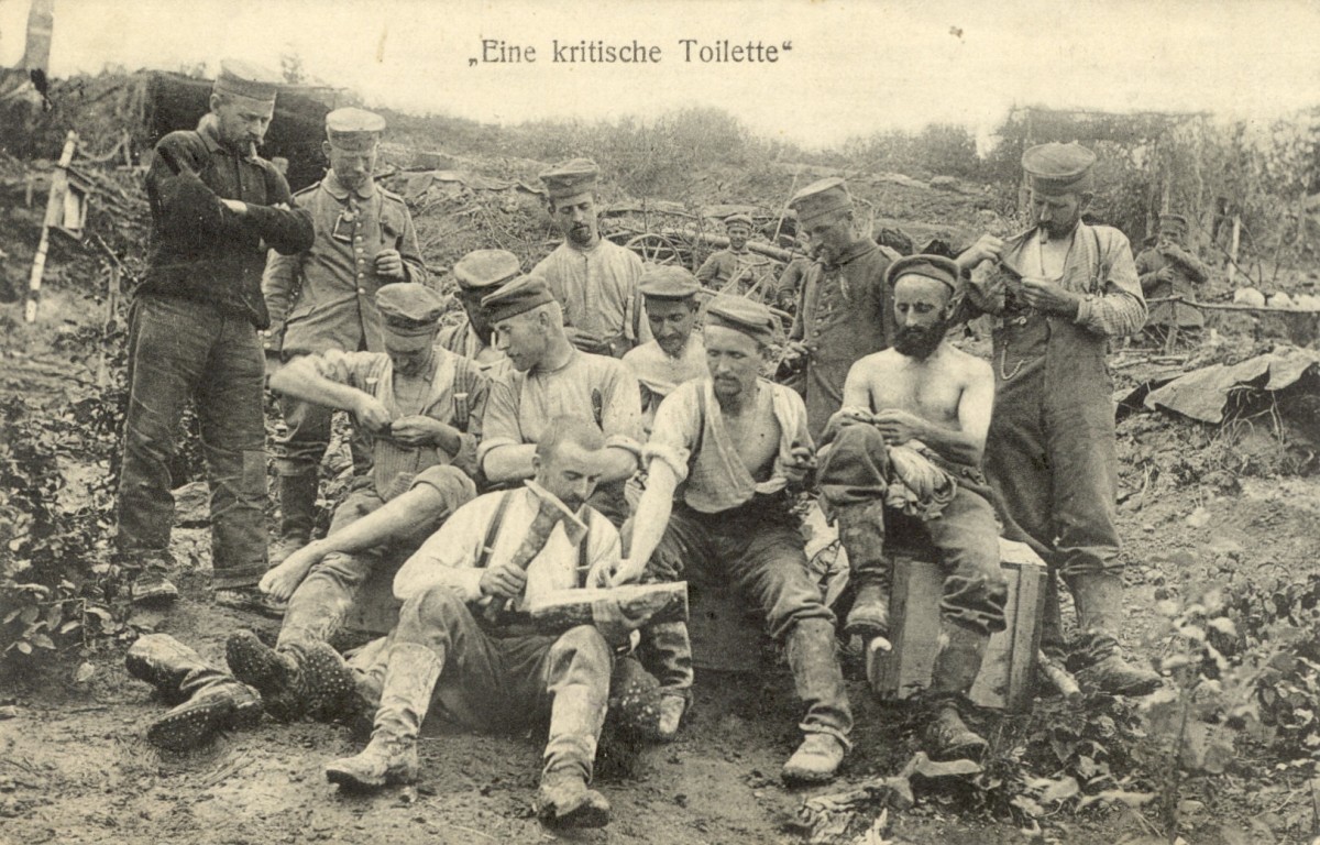Feldpostkarten Erster Weltkrieg Kritische Toilette